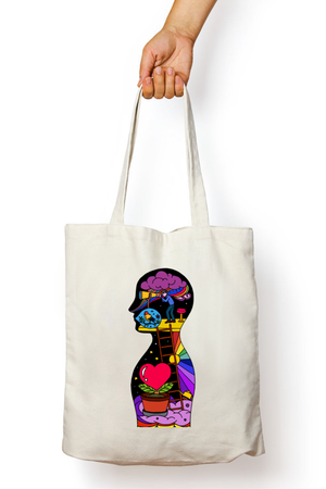 Universe Within Graphic Printed Zipper Tote Bag